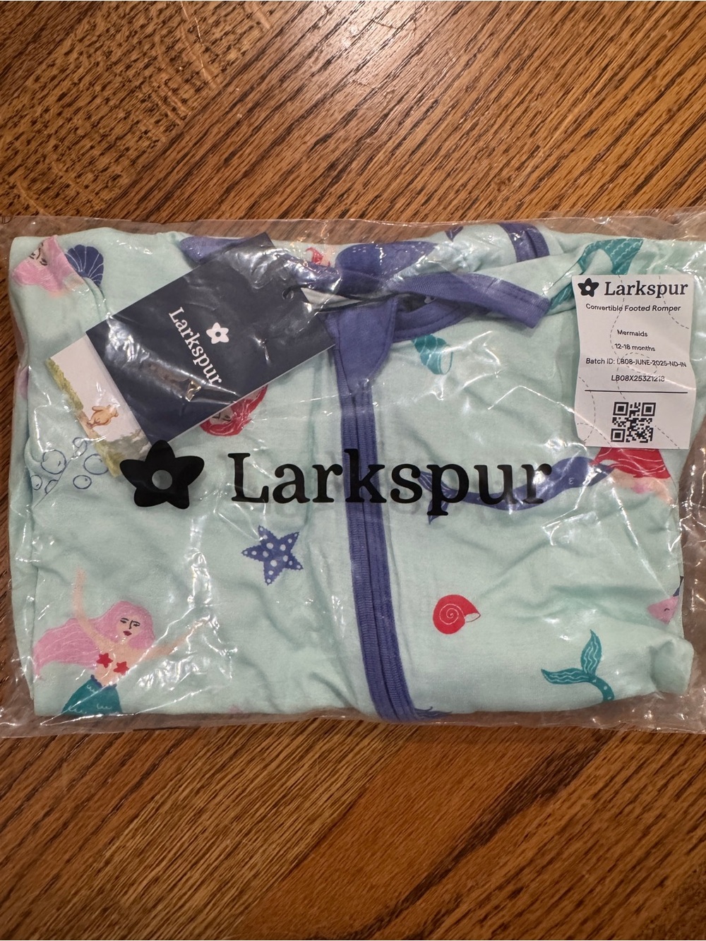 Larkspur Girls' Mint Mermaid Footed Romper Pajamas